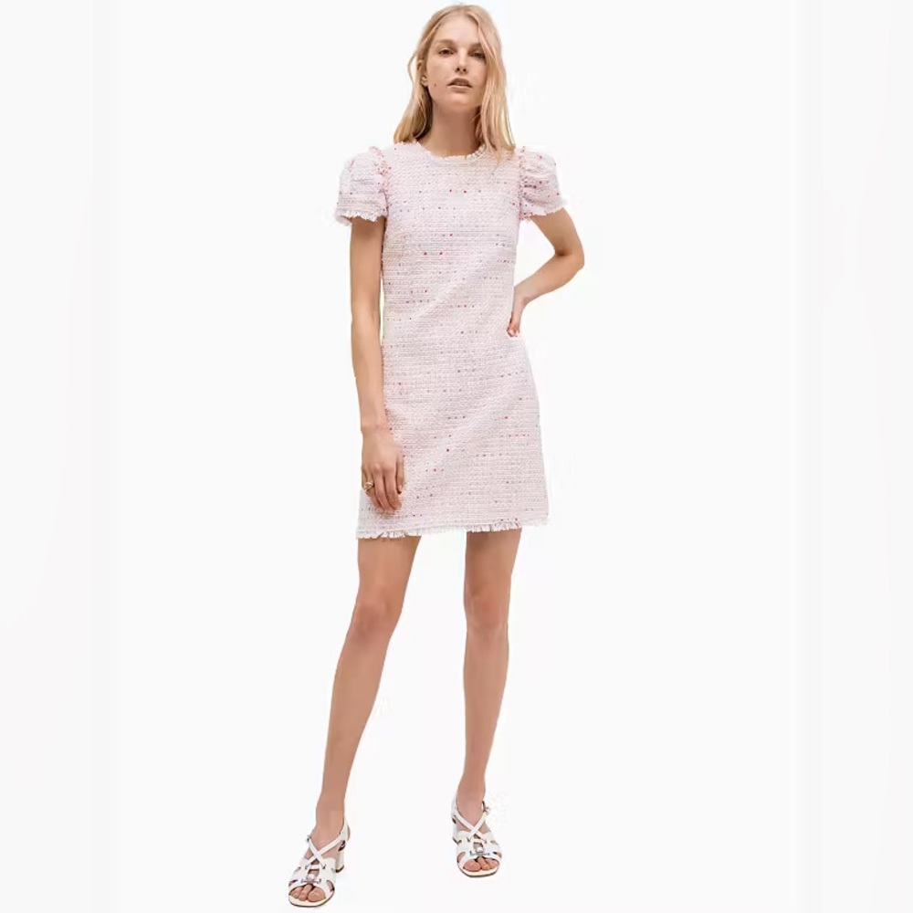 Kate Spade Flutter Sleeve Tweed Dress